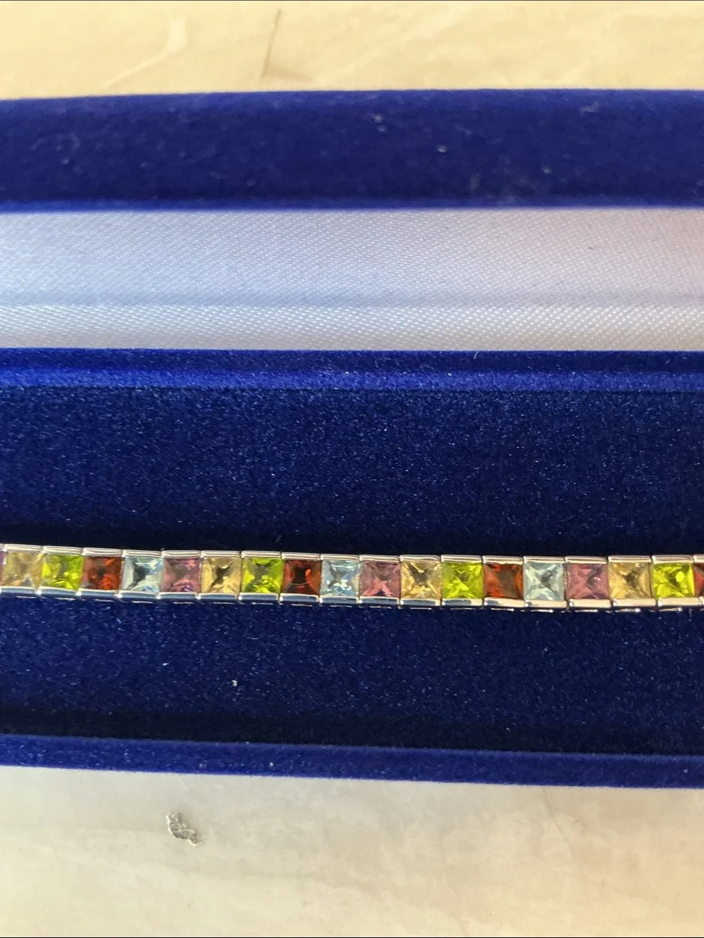 Sterling Silver Multi-Stone Tennis Bracelet